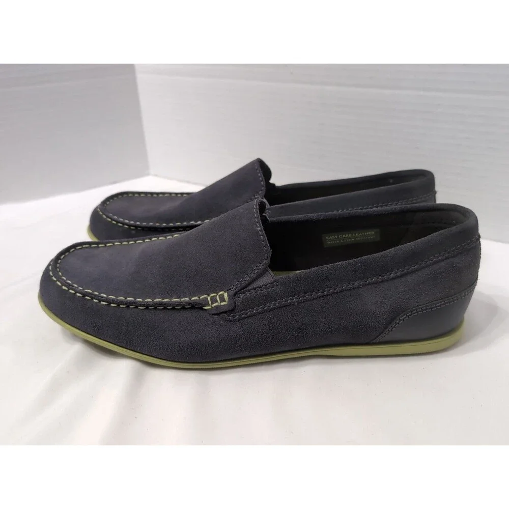 ROCKPORT TRU TECH shoes EASY CARE LEATHER MENS Size 10 LOAFER CASUAL Dark Gray